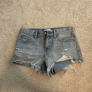 Pistola Blue Distressed Jean Denim Shorts Sz 25